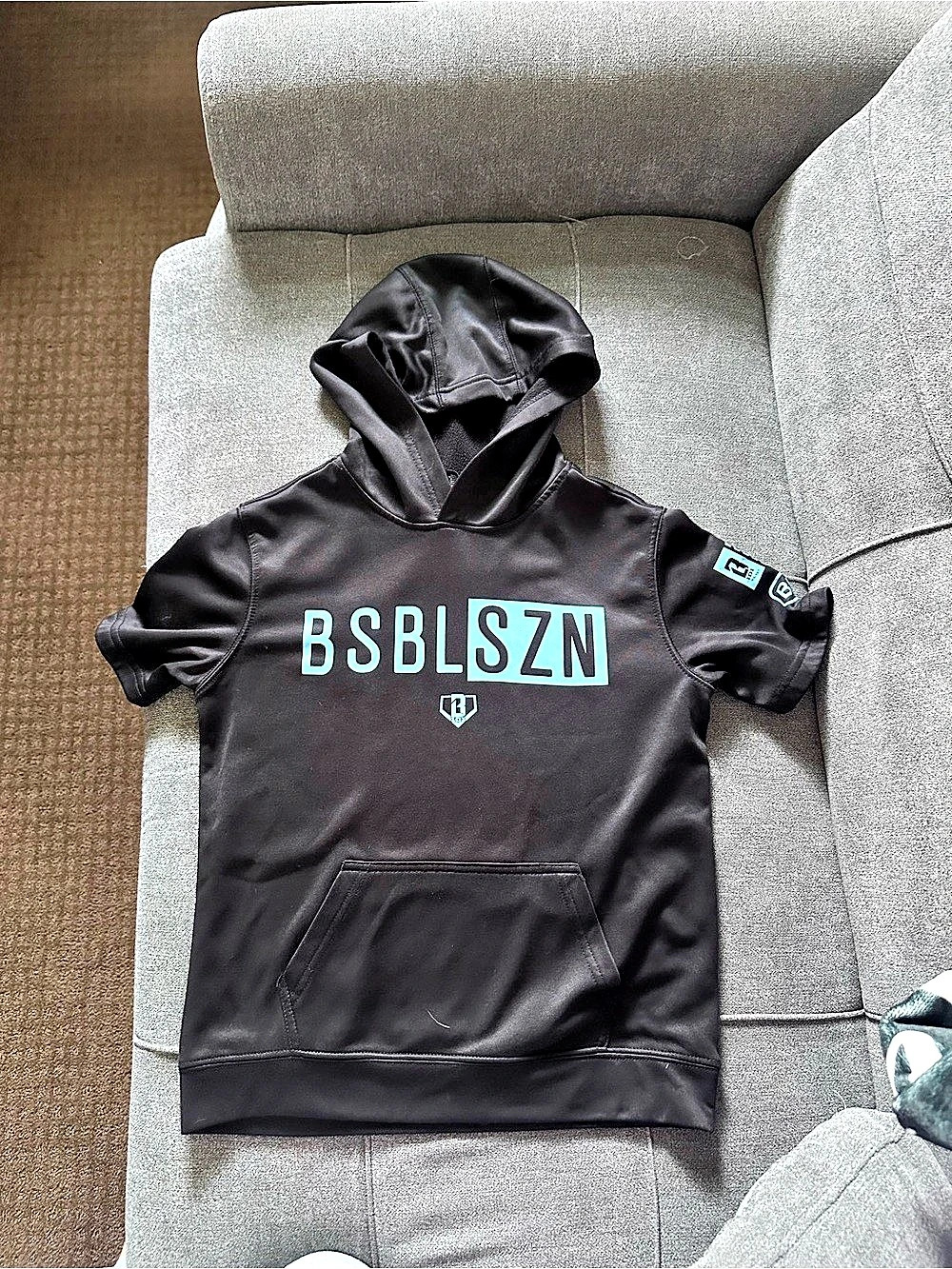 BL101 Black Hooded Short Sleeve Top